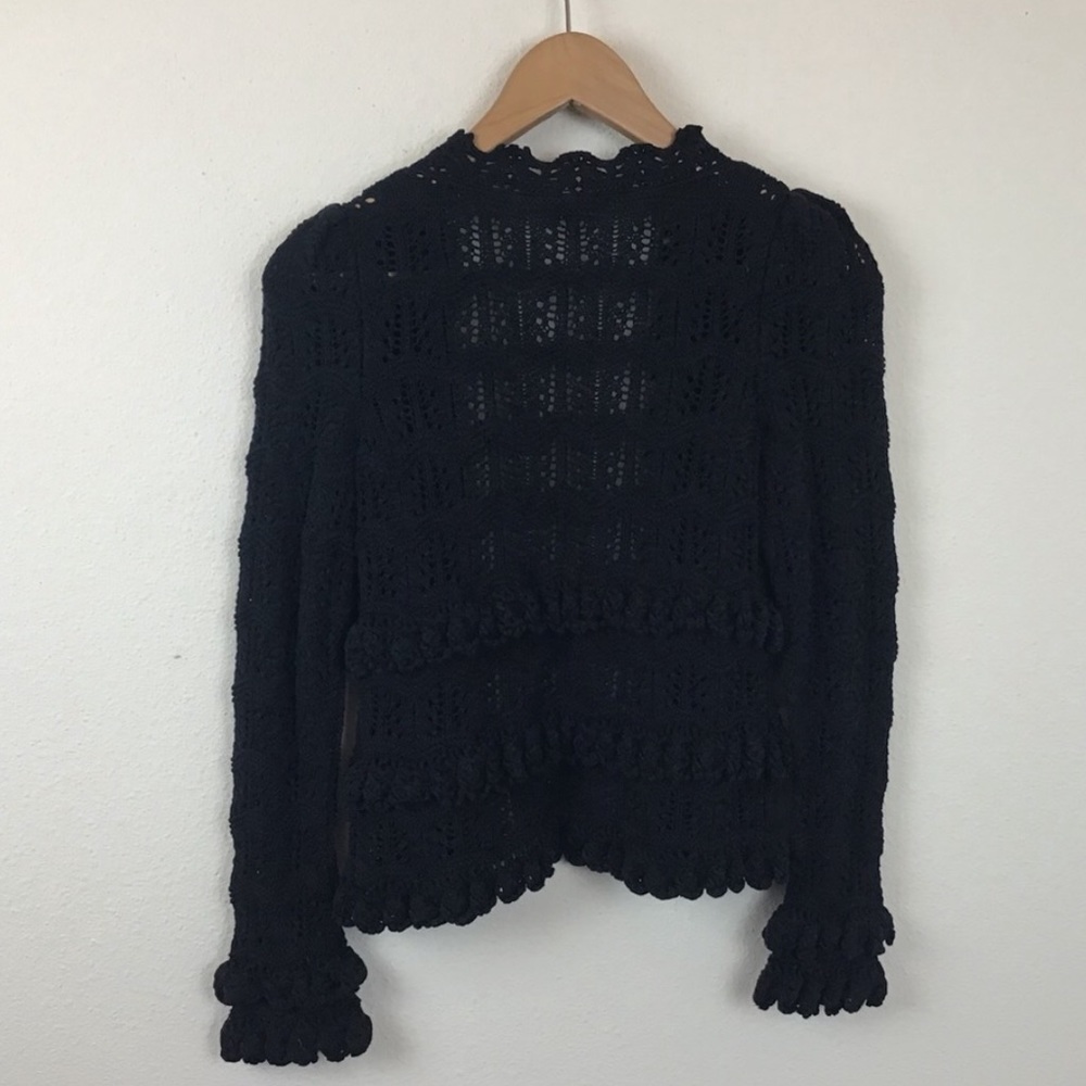 Oscar De La Renta Cardigan Sweater Ruffle - Picture 5 of 9